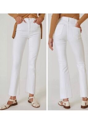 Mother hustler Straight leg High Rise Raw Hem Jeans. 26